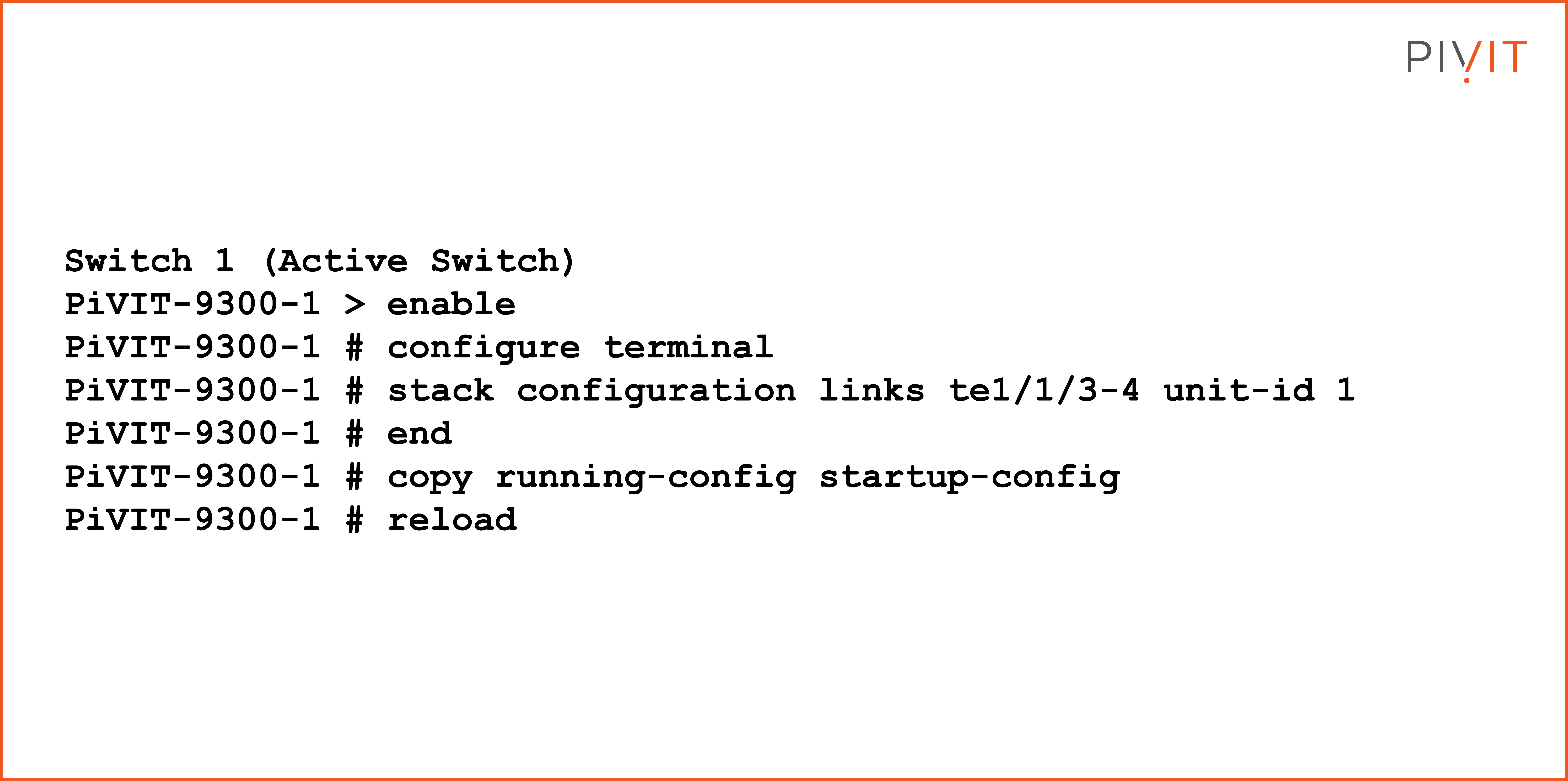 Switch stacking configuration switch 1 commands