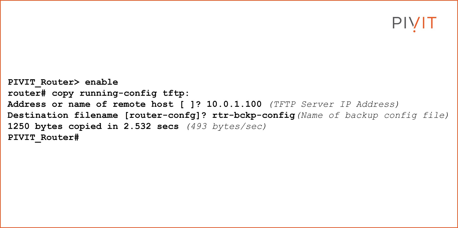 Copy the configuration to the TFTP server