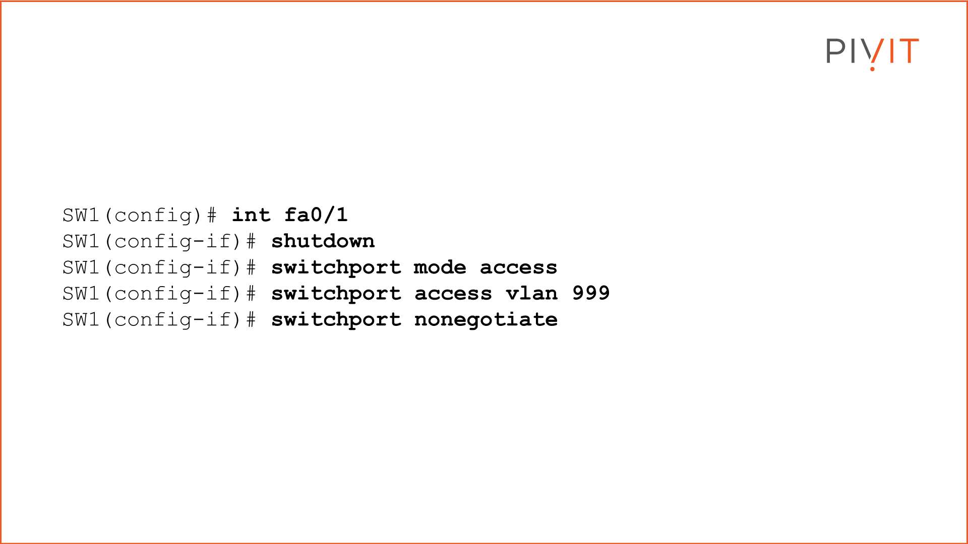 Commands to protect against VLAN hopping attack