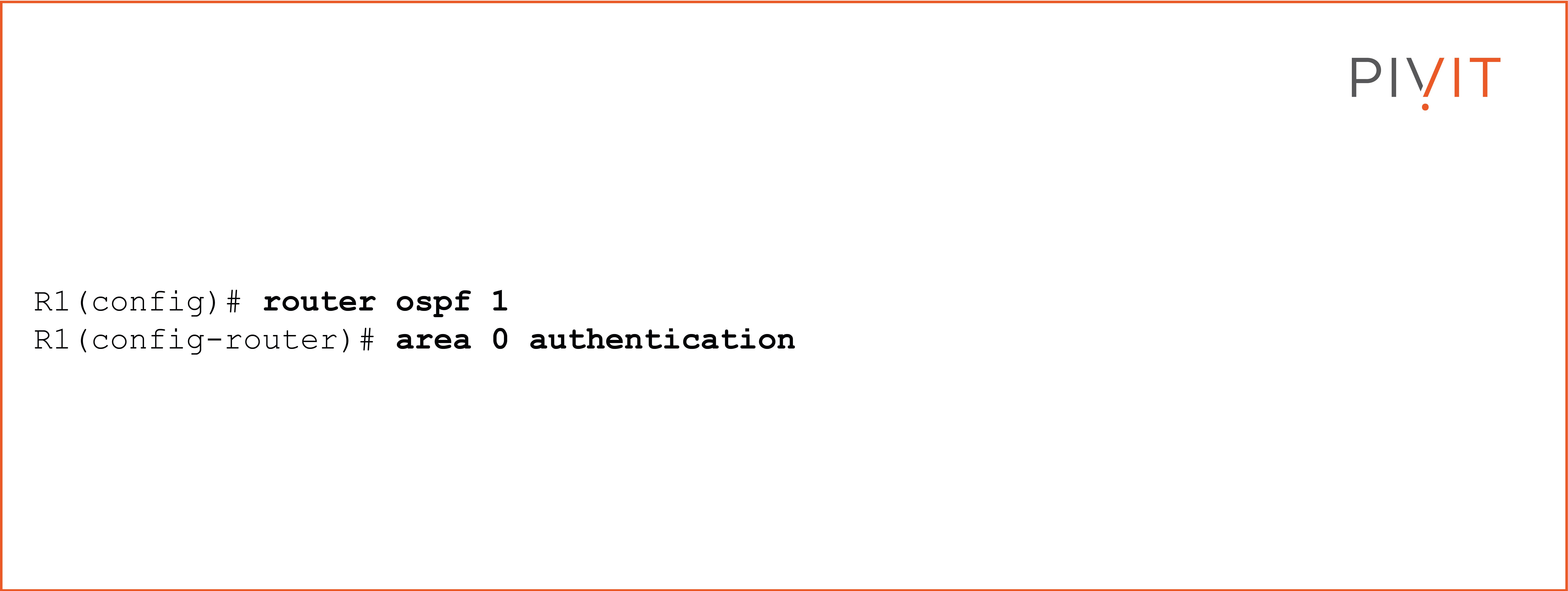 Commands to enable OSPF authentication per area instead of an interface