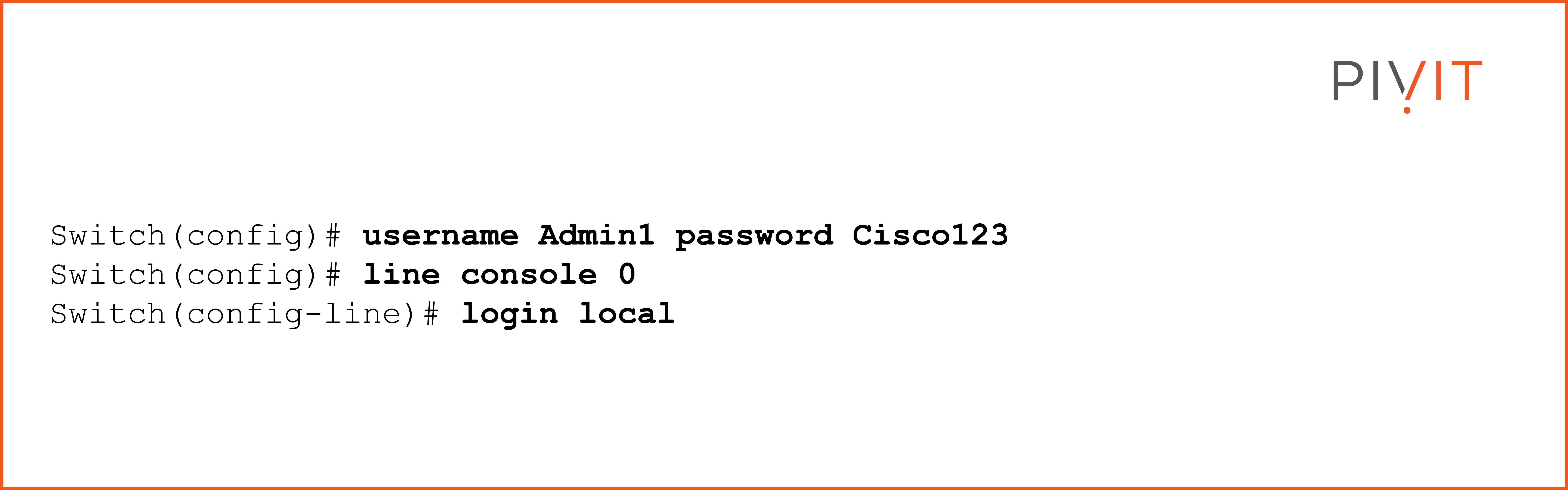 Commands to create a local account and use it for the protection of console access
