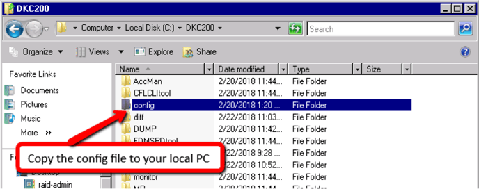 copy the config file to your local pc in collecting vsp logs