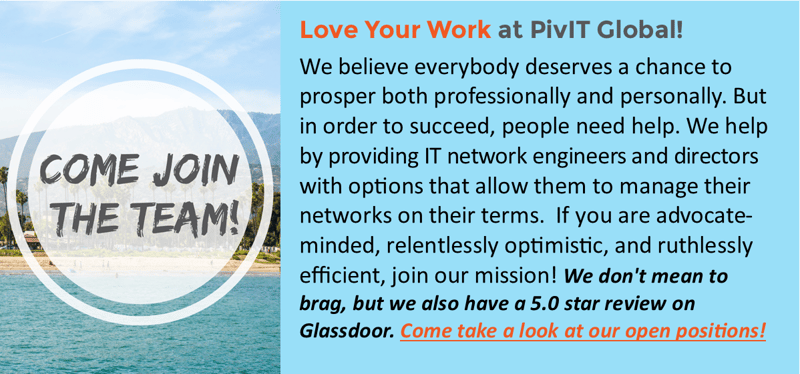 Come join the team at PivIT Global!  Love your work!