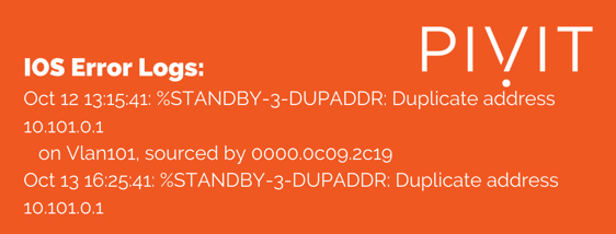 HSRP error 1 standby SUPADDR message example at pivit global