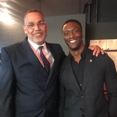 Holla Mentors founder, Eric Knox, and Gala Keynote Celebrity Speaker, Aldris Hodge