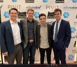 hunter gorman of pivit global with guests at the embrace oregon casino night