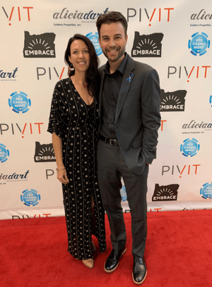 mike and alison mckay of pivit global at the embrace oregon casino night