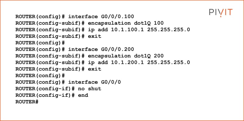 Subinterface Configuration commands