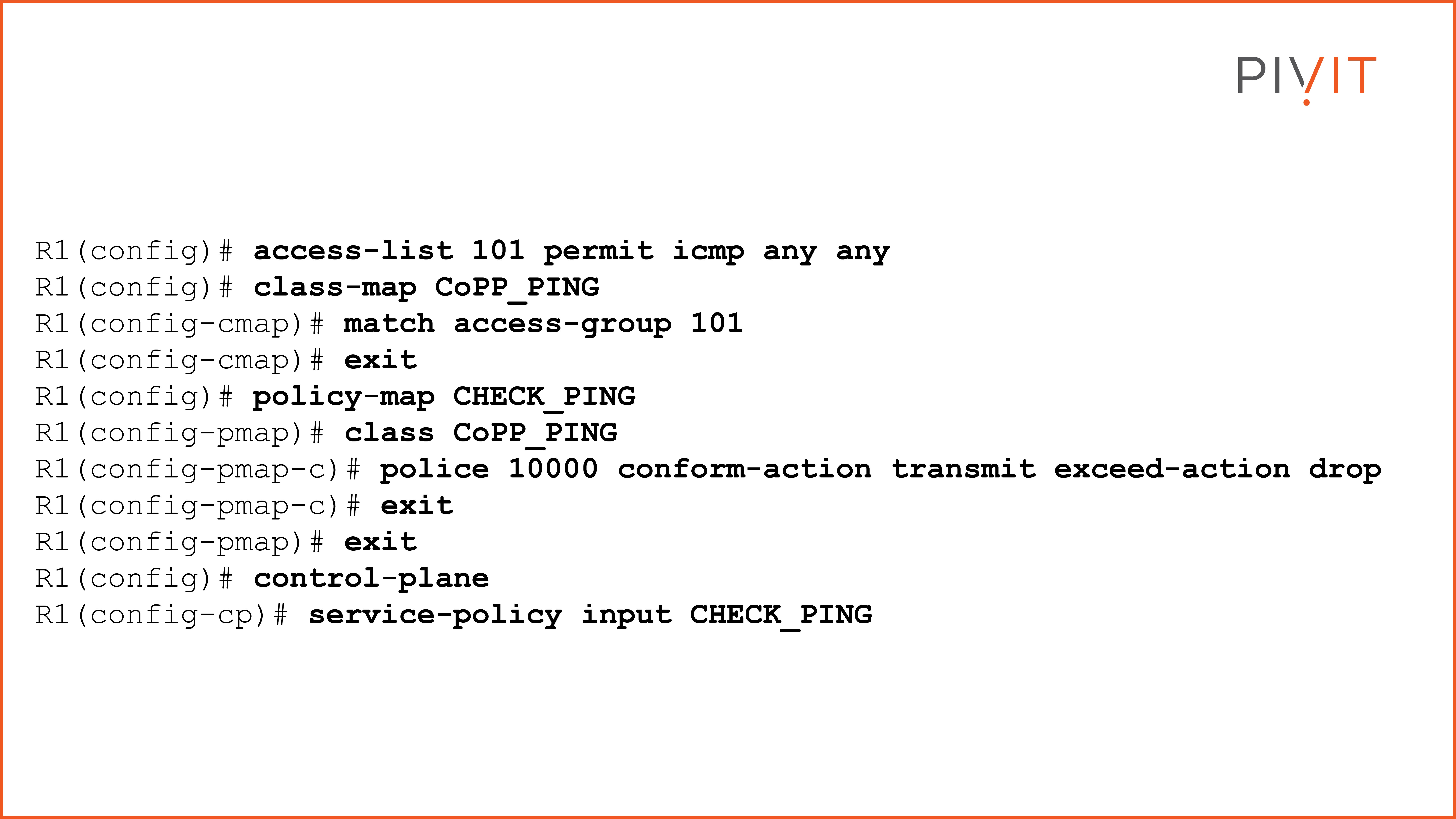 Commands to configure CoPP
