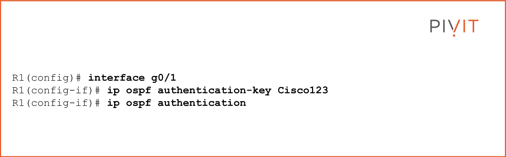 Commands to configure OSPF authentication