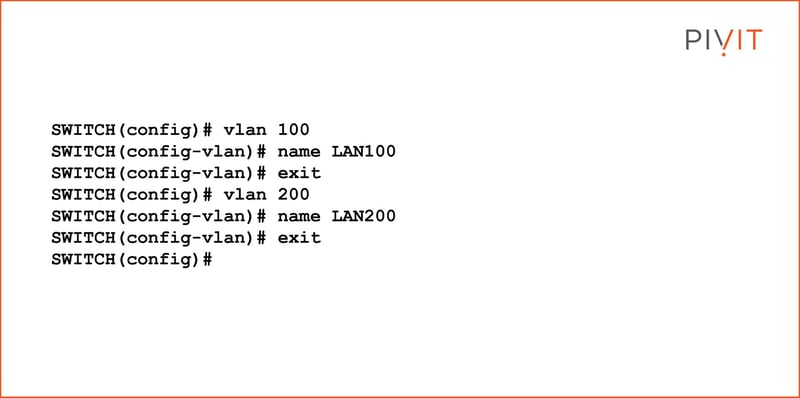 VLAN Configuration commands