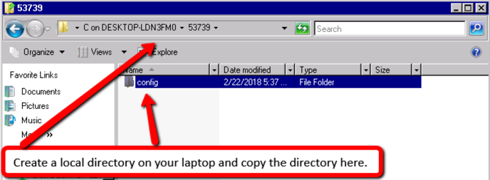 create a local directory on your laptop and copy the directory in collecting vsp logs