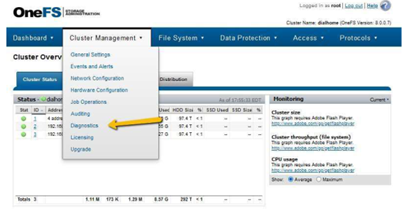 Dell EMC Isilon Gather Diagnostics Using OneFS System