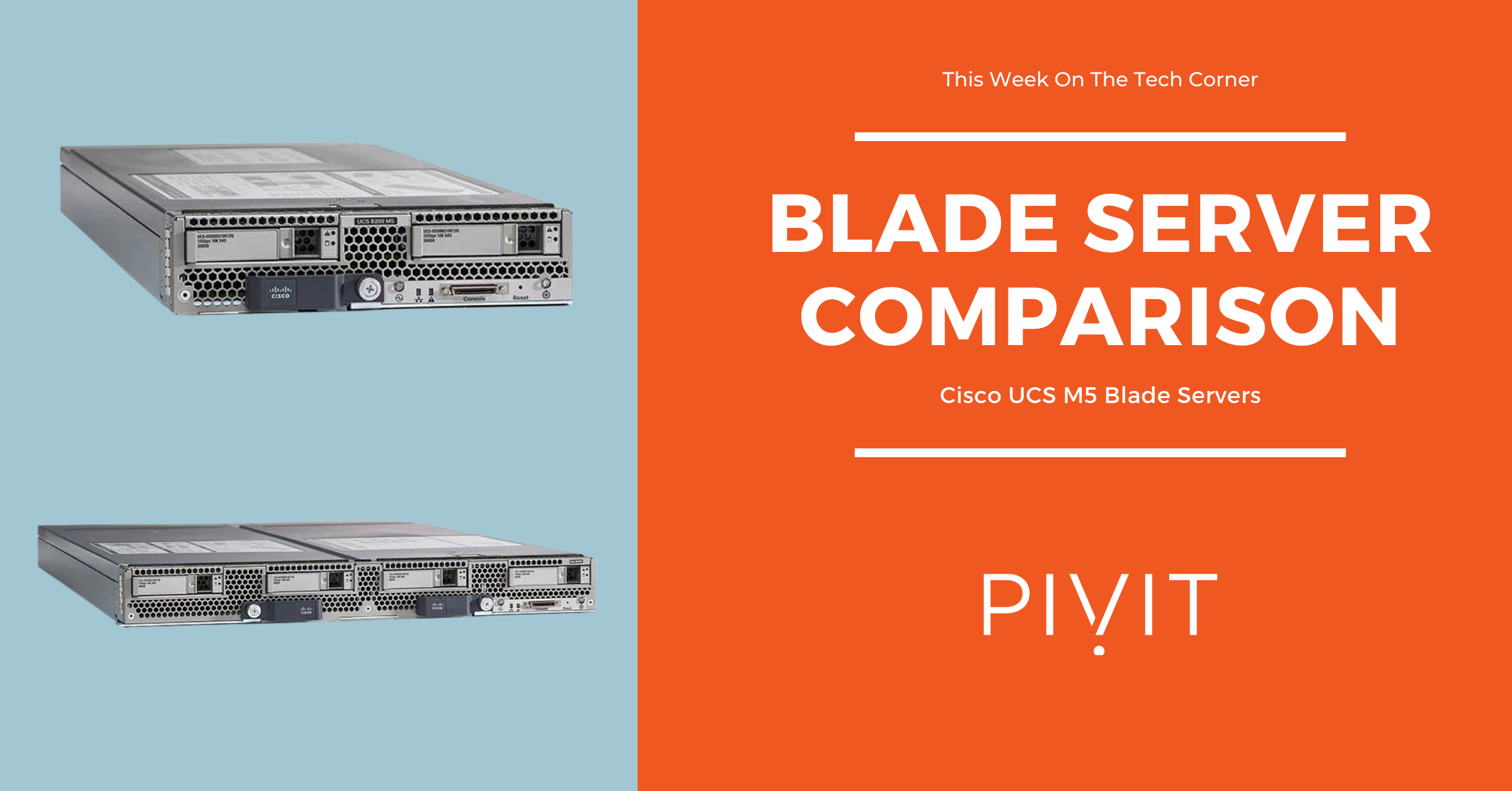 Front cover for blade server comparison article with Cisco M5 B200 and B480 images