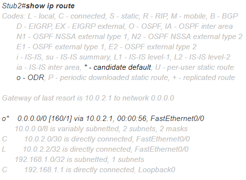 odr ip route configuration commands codes candidate default at pivit global