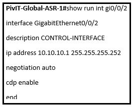 control interface asr 1 configuration commands at pivit global