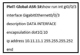 data interface asr configuration commands at pivit global