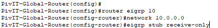 eigrp stub receive-only command from pivit global