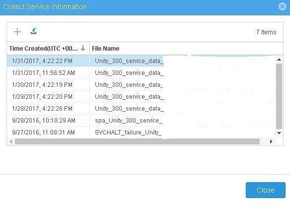 select the plus arrow near the top to initiate the logs collection